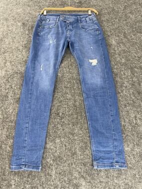 Gang Jeans Womens 4 Skinny Ripped Destroyed Distressed Pants Blue N258
